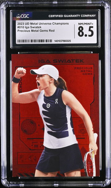 2023 IGA SWIATEK METAL UNIVERSE CHAMPIONS PRECIOUS METAL GEMS RED #010 CGC 8.5 MS.A1.08