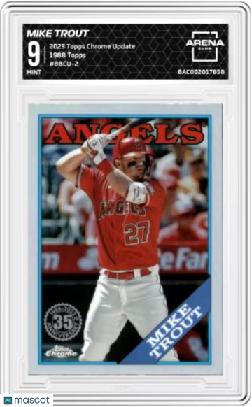 2023 Topps Chrome Update Mike Trout #88CU-2 1988 Topps Baseball 35th Anniversary Arena Club 9