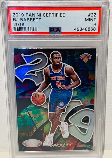 2019 Panini Certified Graffiti RJ Barrett Rookie #22 PSA 9 New York Knicks 