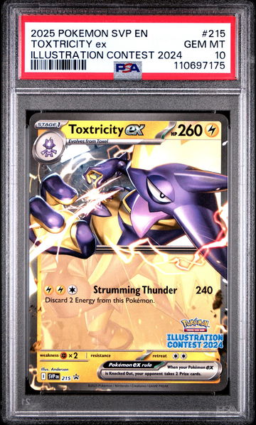 2025 Pokemon Scarlet and Violet Black Star Promo Illustration Contest 2024 Winner Toxtricity Ex #215 PSA 10