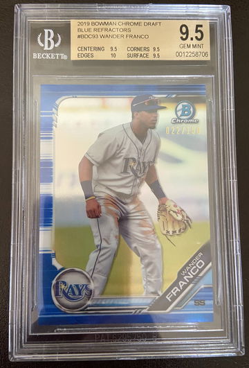 2019 Bowman Chrome Draft Wander Franco Blue Refractor 022/150 BGS 9.5