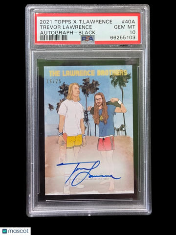2021 Topps X Trevor Lawrence Trevor Lawrence #40A Autograph Black PSA 10