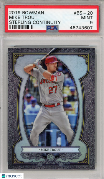 2019 Bowman Sterling Continuity Mike Trout #BS-20 Mint PSA 9