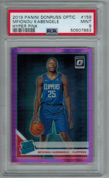 2019-20 Panini DONRUSS OPTIC MFIONDU KABENGELE #159 HYPER PINK PSA 9 RR RC Rookie