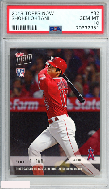 2018 TOPPS NOW SHOHEI OHTANI #32 ROOKIE RC ANGELS PSA 10 GEM MT