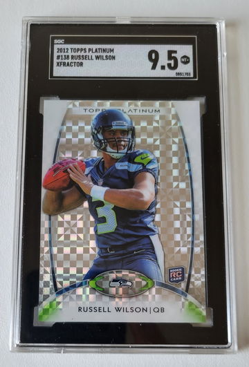 2012 Topps Platinum Russell Wilson Xfractor Refractor Rookie Card #138 SGC 9.5