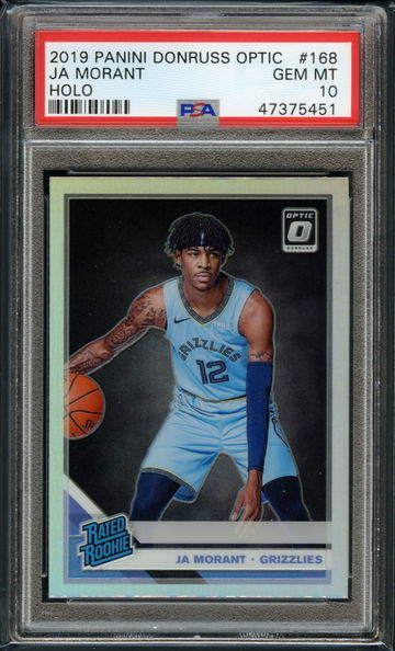 2019 OPTIC SILVER HOLO JA MORANT PSA 10