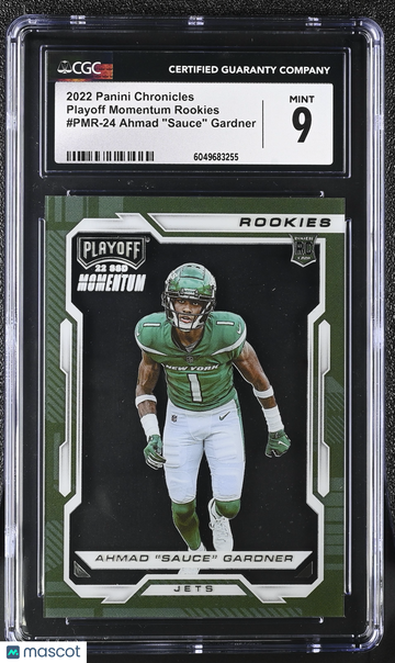 2022 Panini Chronicles Ahmad "Sauce" Gardner #PMR-24 Playoff Momentum Rookies CGC 9