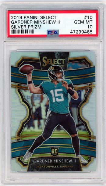 2019 Panini Select Silver Prizm Gardner Minshew II #10 RC PSA 10