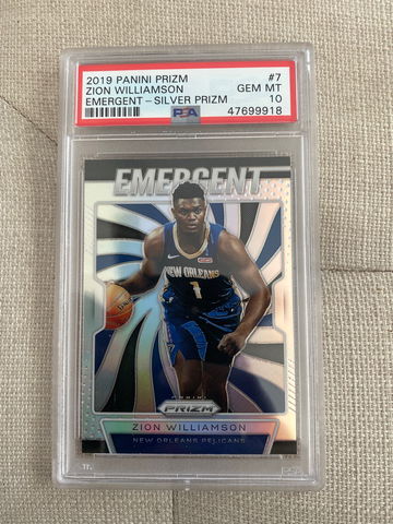 2019 Zion Williamson RC SILVER EMERGENT PRIZM PSA 10 #7