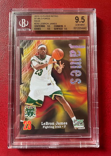 2012 Fleer Retro Z-Force Rave Lebron James BGS 9.5