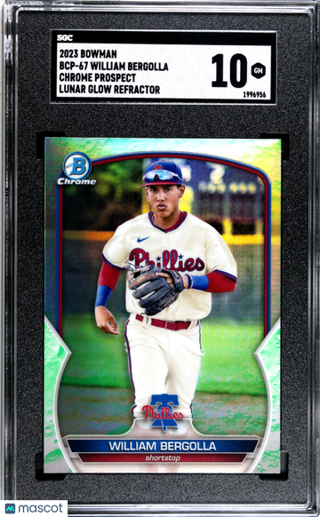 2023 Bowman William Bergolla #BCP-67 CHR. Pros. Lunar Glow Refractor SGC 10