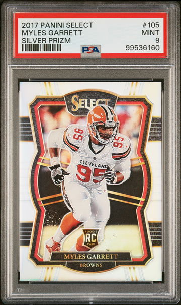 2017 Panini Select Prizm Silver Myles Garrett #105 PSA 9