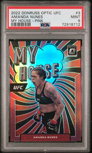 2022 Panini Donruss Optic UFC My House Pink Amanda Nunes #3 25/25 PSA 9