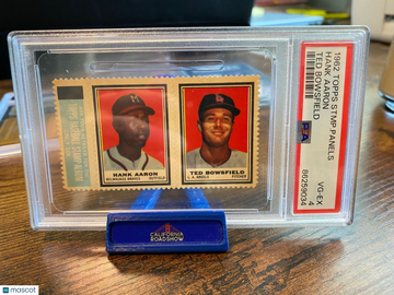 1962 Topps Hank Aaron Ted Bowsfield Ted Bowsfield PSA 4