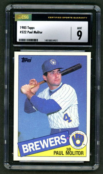 1985 Topps Paul Molitor #522 CSG 9 Mint Brewers