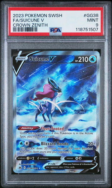 2023 Pokemon Sword and Shield Crown Zenith Suicune V #GG38 PSA 9