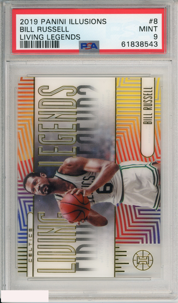 2019 PANINI ILLUSIONS BILL RUSSELL #8 LIVING LEGENDS BOSTON CELTICS HOF PSA 9