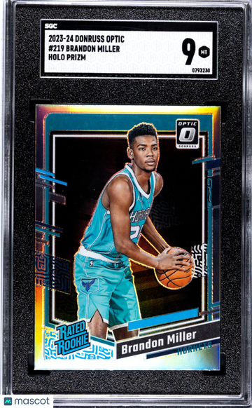 2023 Donruss Optic Brandon Miller #219 Holo Prizm SGC 9