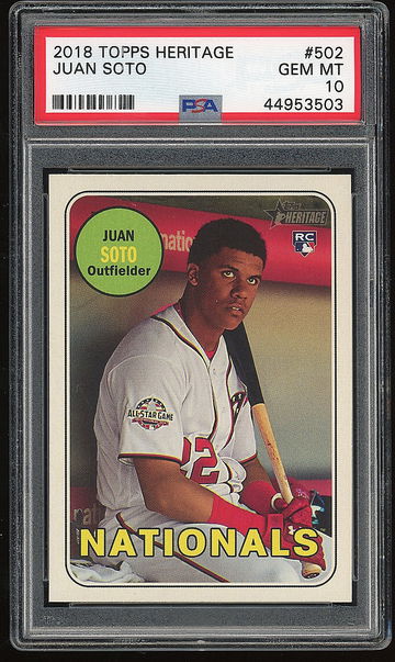 2018 Topps Heritage Juan Soto RC PSA 10