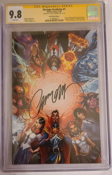 Strange Academy #1 Virgin CGC/SS 9.8 Signed by J Scott Campbell (many 1st app.)