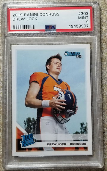 2019 drew lock Donruss rookie psa Mint 9