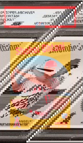 SHOHEI OHTANI 2018 TOPPS ARCHIVES 1959 PHOTO VARIATION BATTING PSA 10 ROOKIE