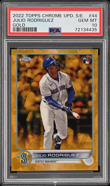 2022 TOPPS CHROME UPDATE SAPPHIRE EDITION #44 JULIO RODRIGUEZ GOLD GEM MT 10