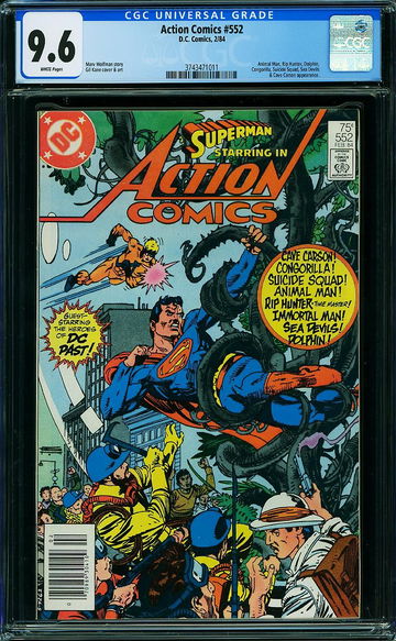 ACTION COMICS #552, CGC 9.6 NM+