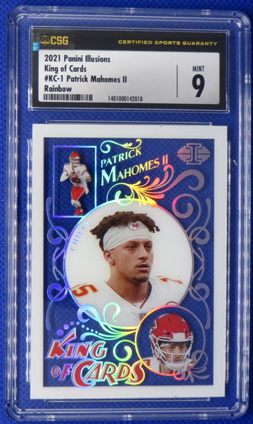 2021 Illusions King Of Cards Rainbow Variation Patrick Mahomes CSG 9 Chiefs