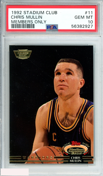 1992 STADIUM CLUB CHRIS MULLIN #11 MEMBERS ONLY WARRIORS POP 4 PSA 10 GEM MT
