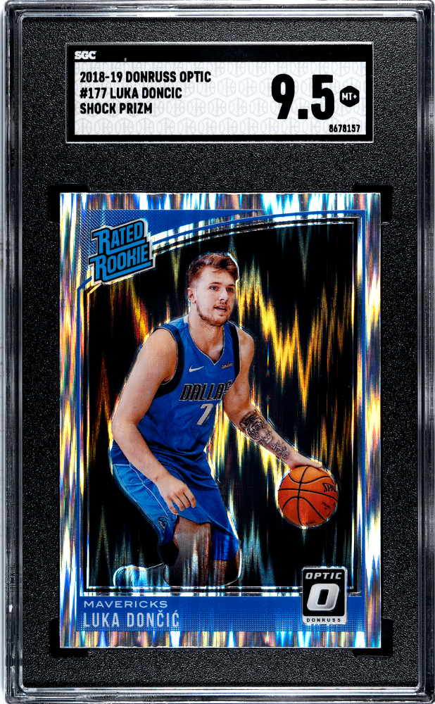 LUKA DONCIC 2018 Donruss Optic Shock Prizm ROOKIE #177 SGC 9.5