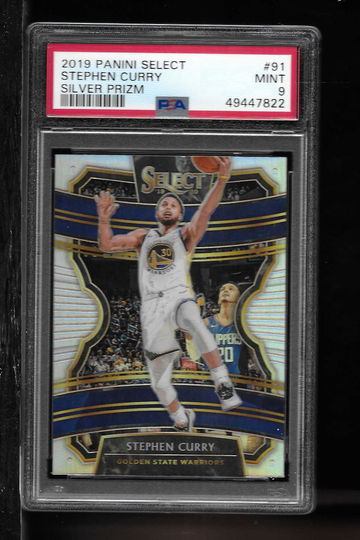 2019 PANINI SELECT STEPHEN CURRY SILVER PRIZM PSA 9