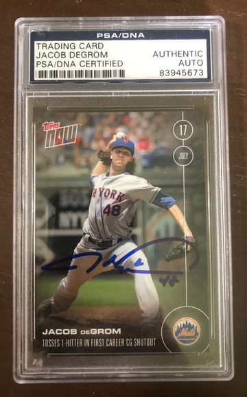 2016 Topps Now Jacob Degrom 258 PSA Authentic Auto