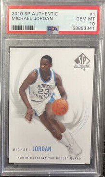 2010 Upper Deck UD SP Authentic 1 Michael Jordan University of North Carolina UNC Tar Heels PSA 10 Gem Mint