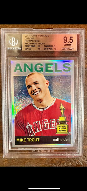 2013 Topps Heritage Chrome Refractor Mike Trout 