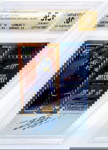 Donovan Mitchell 2017-18 Contenders Playoff Ticket RC Autograph /65 BGS 9.5