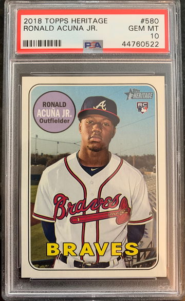 2018 Topps Heritage Ronald Acuna RC #580 PSA 10