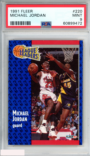 1991 FLEER MICHAEL JORDAN #220 CHICAGO BULLS HOF PSA 9 MINT