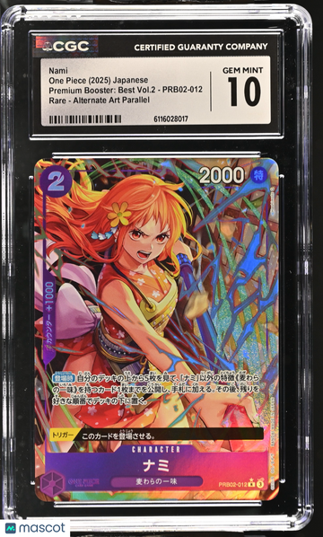 2025 One Piece Premium Booster: Best Vol.2 Nami Alternate Art Parallel Japanese CGC 10 #PRB02-012