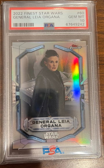 2022 Topps Finest Star Wars General Leia Organa REFRACTOR PSA 10 Gem Mint Pop 1