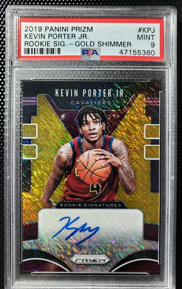 2019 Prizm Kevin Porter Jr Gold Shimmer Rookie Signatures #07/10 PSA 9