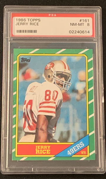 1986 Topps Jerry Rice RC #161 PSA 8