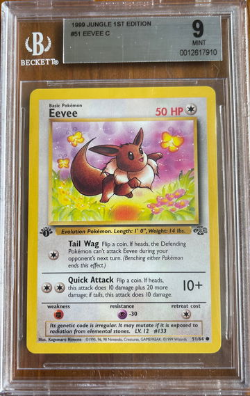 1999 Pokémon Eevee  #51 1st Edition BGS 9