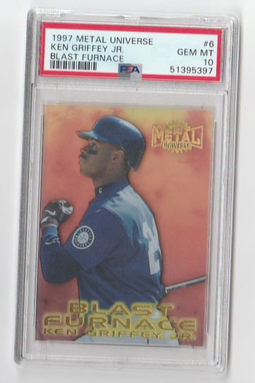 PSA 10 GEM MINT  1997 METAL UNIVERSE KEN GRIFFEY JR BLAST FURNACE #6