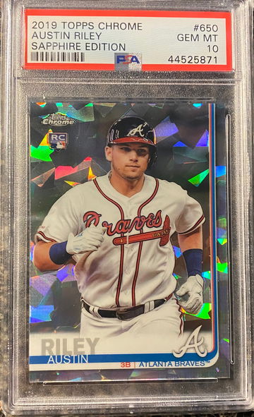 2019 topps chrome Austin Riley sapphire edition