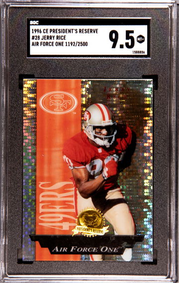 1996 C.E. President's Reserve A.F. ONE 1192/5000 #28 Jerry Rice SGC 9.5