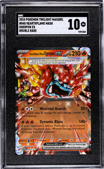 2024 Pokemon Twilight Masquerade #040 Hearthflame Mask Ogerpon Ex Double Rare SGC 10