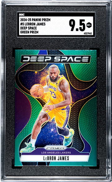 2024-25 Panini Prizm #5 Lebron James Deep Space Green Prizm SGC 9.5