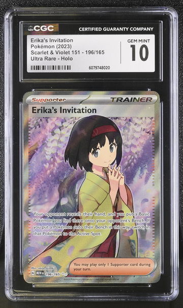 2023 Pokémon Scarlet & Violet 151 Full Art Trainer Erika #196/165 Holo CGC 10